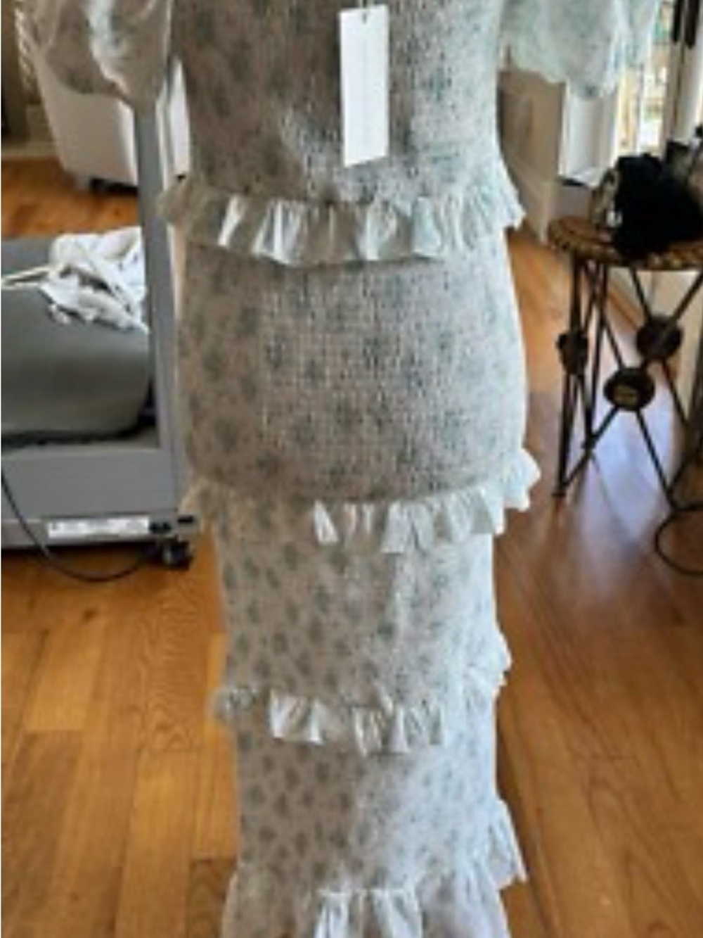 Worth Collective Floral Sage Tiered Smocked dress
